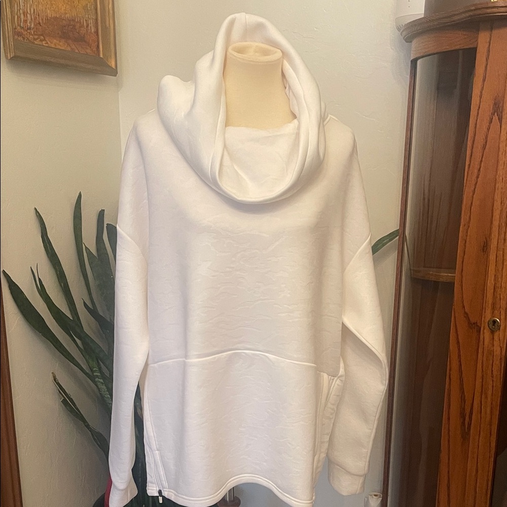 Cozy White Cowl Neck/ Hoodie Sweatshirt